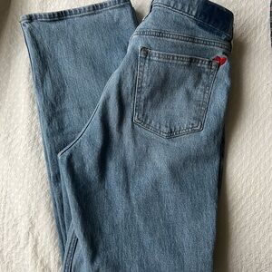 High Rise 90s Relaxed Heart Embroidered Jeans| 28 Regular